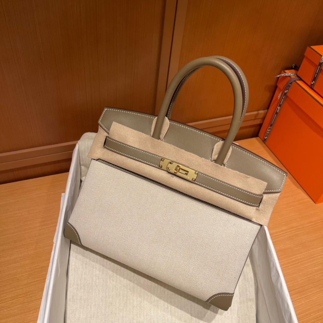 에르메스 버킨백30 톨리 에토프 금장 캔버스 스위프트